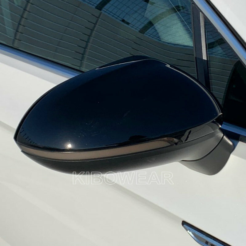 Cubiertas de espejo lateral negro para Volkswagen, tapas de cristal para VW Passat B8 Variant Arteon, 2016, 2017, 2018, 2019, 2020 (negro perla brillante), 2 uds.