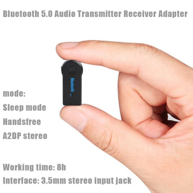Pemancar Penerima Audio Stereo Nirkabel Bluetooth 5.0 untuk Adaptor AUX 3.5Mm Mendukung Mode Tidur dan Aksesori Panggilan Bebas Genggam