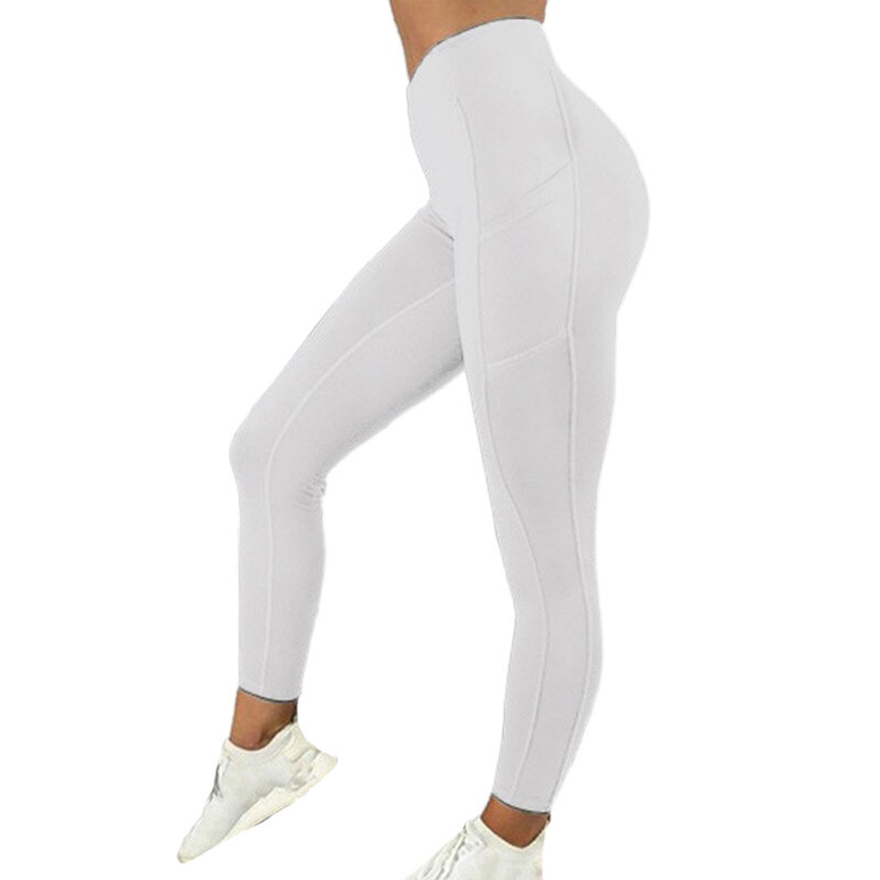 High Waist Push Up Leggins Fitness Tights Pocket Workout Leggings Women Black Sports Mujer Activewear Gym Clothing Free Shipping
