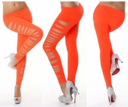 Leggings con agujeros laterales para mujer, pantalones cortos ajustados de alta elasticidad, color caramelo, sin costuras, a la moda