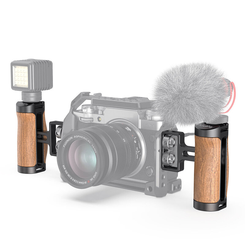 มือจับด้านข้างทำจากไม้ขนาดเล็ก (1/4 "-20สกรู) ที่จับด้านข้างแบบกรงสำหรับกล้อง DSLR อเนกประสงค์สำหรับ Sony สำหรับกล้อง Canon-2913