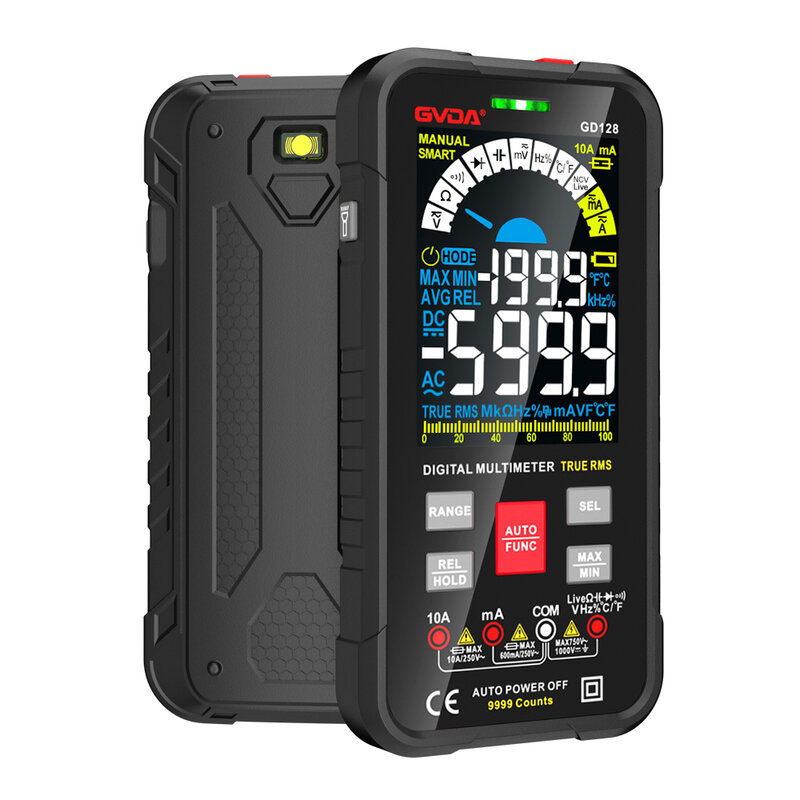 Multimètre numérique GVDA 9999 compte DMM voltmètre True RMS AC DC NCV voltmètre ampèremètre intelligent testeur de capacité à portée automatique