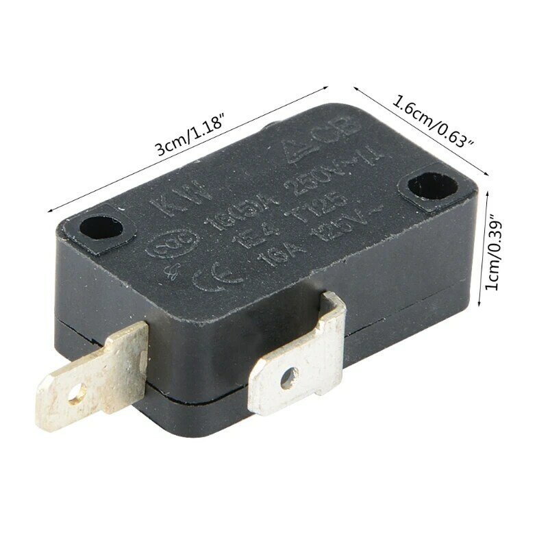 KW1-103 Microwave Oven Door Micro Switch Fit for Microwave Washing Machine Rice Cooker 16A 250V 2 Pins (Normally Close)