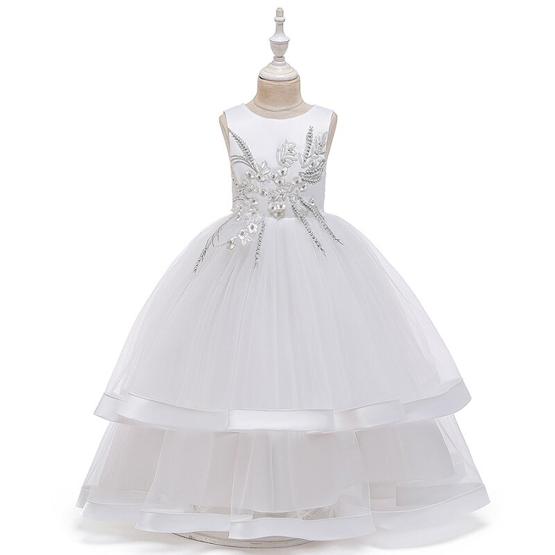 Нарядное летнее платье принцессы для девочек, детское праздничное вечернее платье на свадьбу