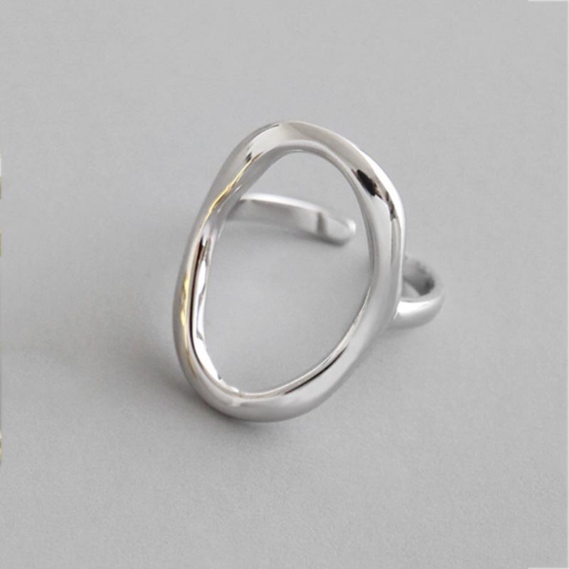 XIYANIKE anelli di apertura vuoti irregolari di colore argento per le donne coppia moda regali geometrici semplici per gioielli da festa