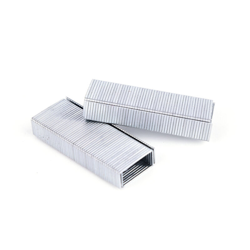 Kreatywny srebrny ze stali nierdzewnej zszywki biurowe wiążące materiały Dropshipping 1000 sztuk zużywające materiały 1 paczka 12 #:12*5mm