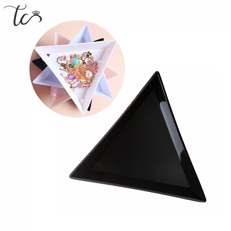 5/10PCS Plastic Triangle Nail Tray DIY Bead Crystal Sorting Storage Plate Manicure Tools Accessory Earrings Holder
