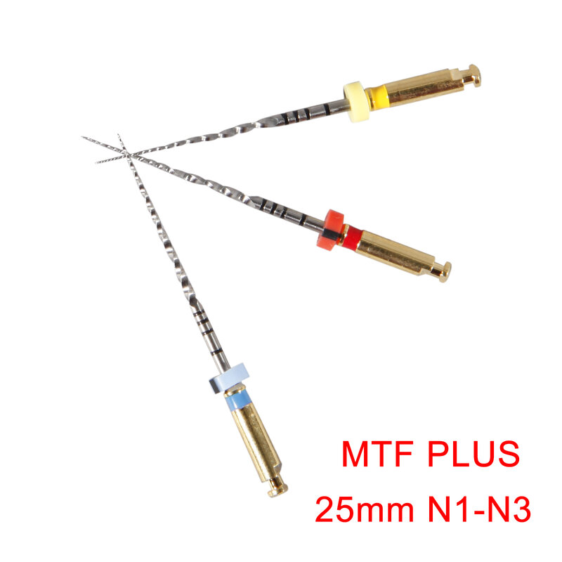 ทันตกรรมEndodontic NiTi MTF Tipsไฟล์25มม.N1 N2 N3สำหรับใช้เครื่องยนต์ใช้ตัดRoot Canal MTF-PLUS