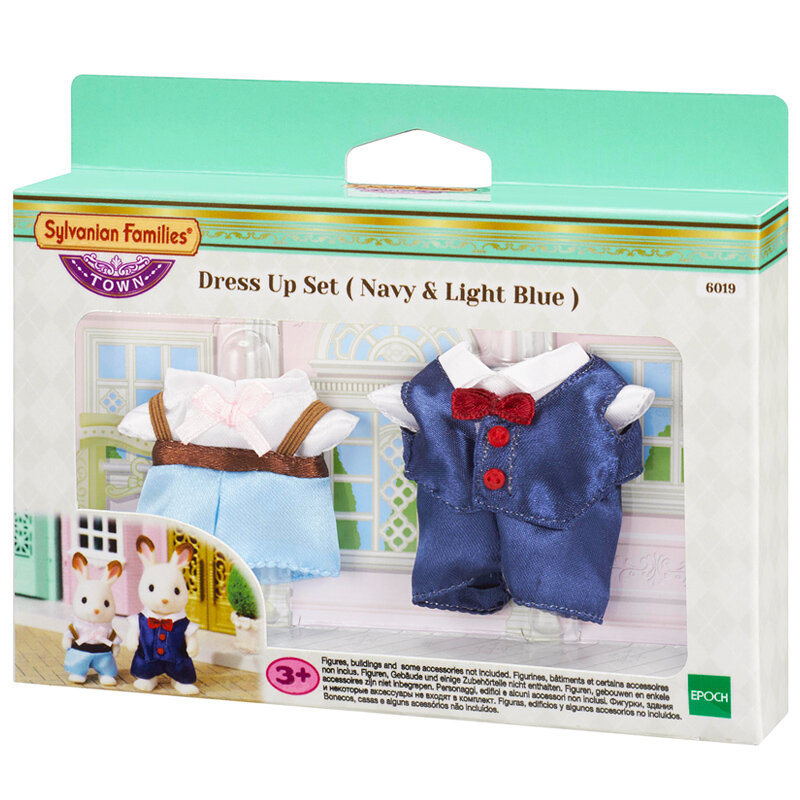 Sylvanian Families Dollhouse Scenes Accessories Dress Up Set Navy & Light Blue Clothes No Figure Girl Gift New in Box 6019