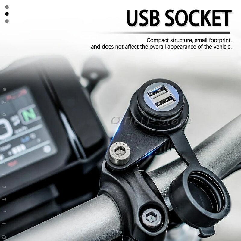 อุปกรณ์เสริมสำหรับรถจักรยานยนต์ใหม่สำหรับ Honda CB400X CB 400 X USB Charger Adapter สีดำรถจักรยานยนต์ปรับเปลี่ยน DV 12V
