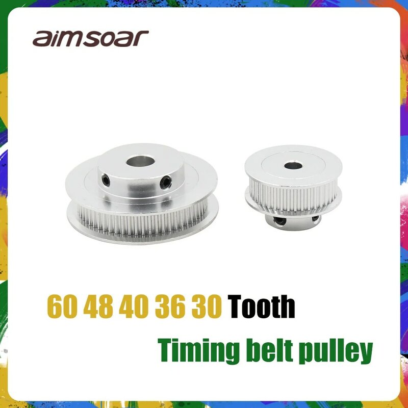 Polea de aluminio de sincronización para impresora 3D, 60 dientes, 40 dientes, 30 dientes, 36 dientes, diámetro de 5mm/8mm, apta para GT2-6mm, correa de distribución abierta