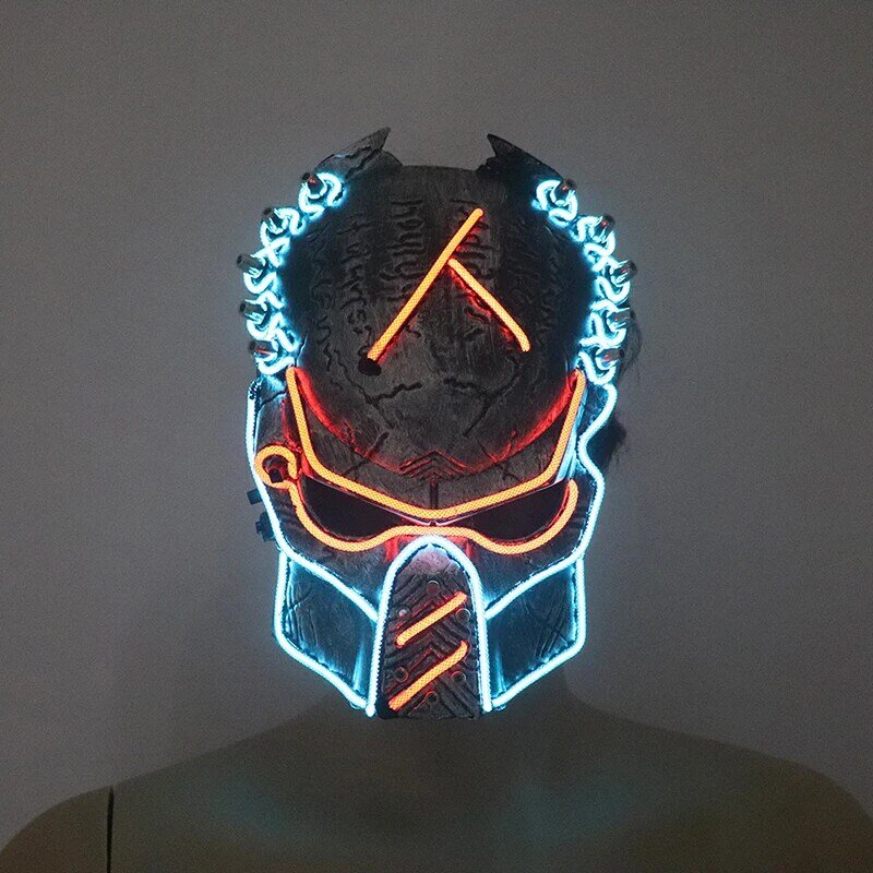 การออกแบบใหม่Red Laser MaskกระพริบELลวดหน้ากากตัวอักษรเรืองแสงหน้ากากฮาโลวีนPARTYอุปกรณ์เสริม