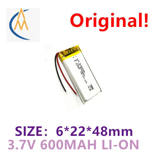 Batterie lithium polymère 602248 avec compartiment de chargement pour casque Bluetooth 552248, 3.7V, 600mah