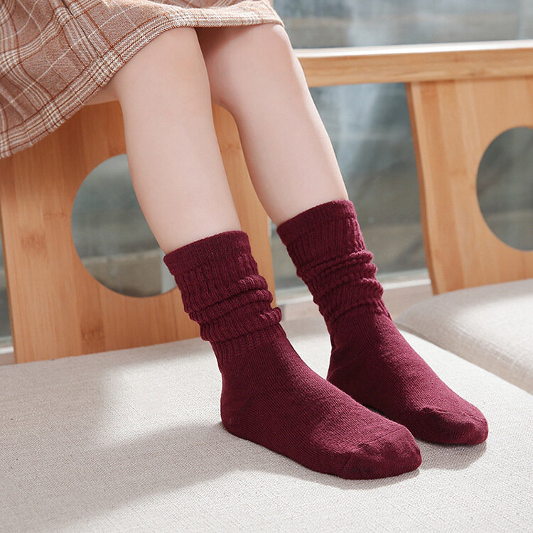 Calcetines de primavera y otoño para niños, calcetín hasta la rodilla, colores caramelo, zapatillas, calcetín para botas