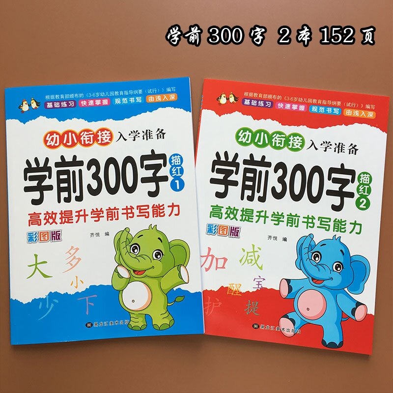 2pcs/set Chinese Basics 300 Characters Han zi writing books exercise book learn Chinese kids adults beginners preschool workbook