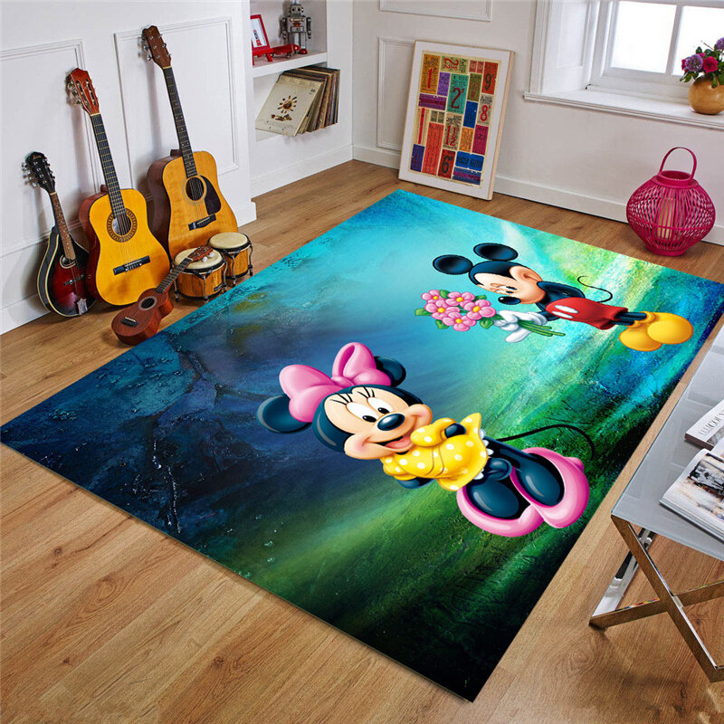 Disney Minnie Mickey Cho Bé Chơi 80X160Cm Trẻ Em Chống Trơn Trượt Thảm Bé Tập Bò Thảm Thảm Thảm dành Cho Bé Trai Phòng Ngủ