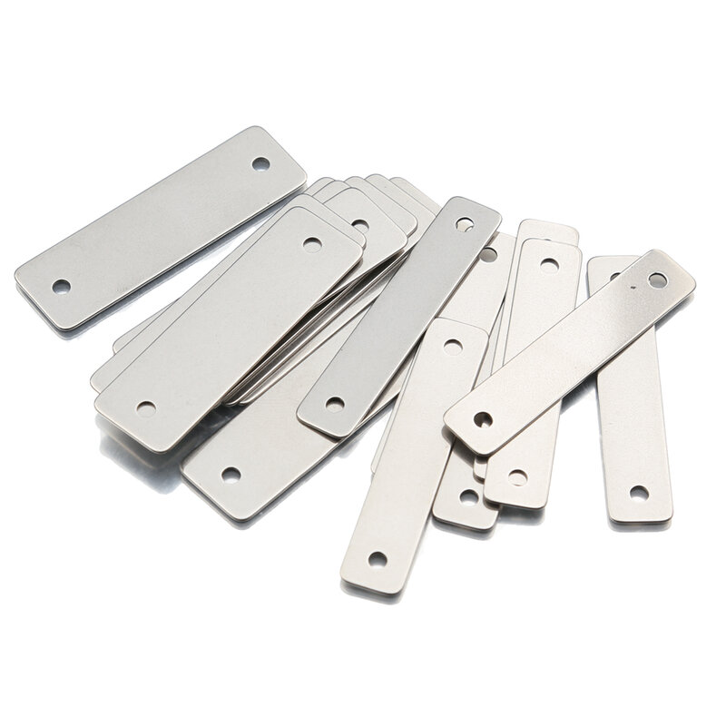 Stainless Steel Rectangle Flat Bar Stamping Blank Plates Connectors Metal Tag For Engraving Diy Jewelry Bracelet Necklace Making