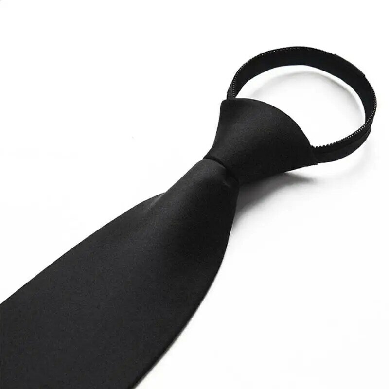 Corbata Negra con Clip para hombre y mujer, corbatas de seguridad Unisex, ropa, corbatas, G2E5