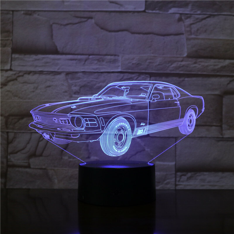 جديد كول ثلاثية الأبعاد موضوع سيارة إضاءة ليد ليلية USB الجدول لمبة مكتب ديكور المنزل هدية الكريسماس الاطفال اللعب عيد ميلاد الحاضر متعدد الألوان 2728