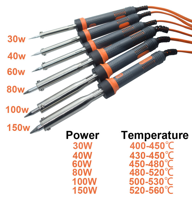 Eruntop-Ferro de solda elétrico de alta potência, aquecimento externo, 30W, 40W, 60W, 80W, 100W, 150W, 220V, 1pc