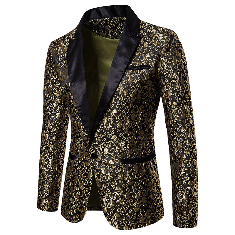Vestido de festa floral masculino terno elegante jantar jaqueta blazer casamento formatura smoking