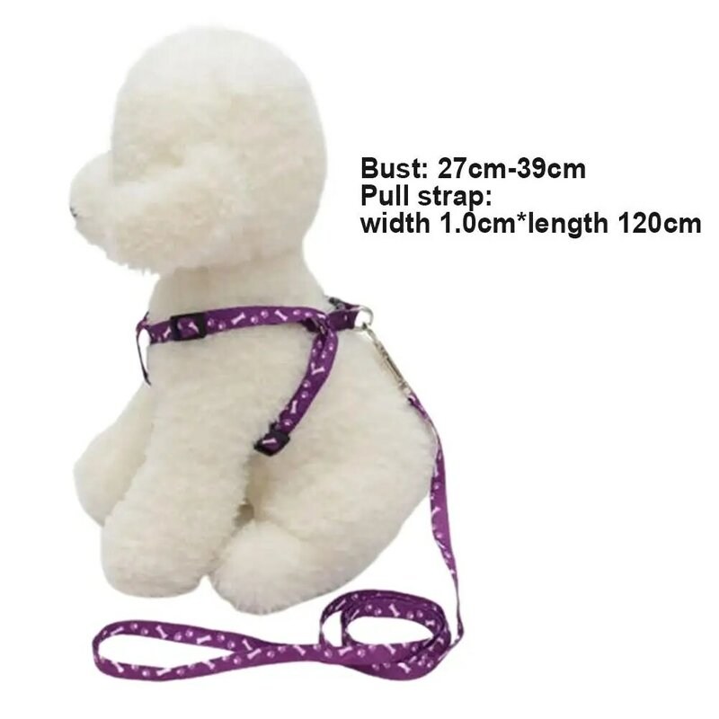 120cm Adjustable Cloth Colorful Printed Chest Strap Small Pet Dog Traction Rope Dog Supplies Pet Products Home Garden