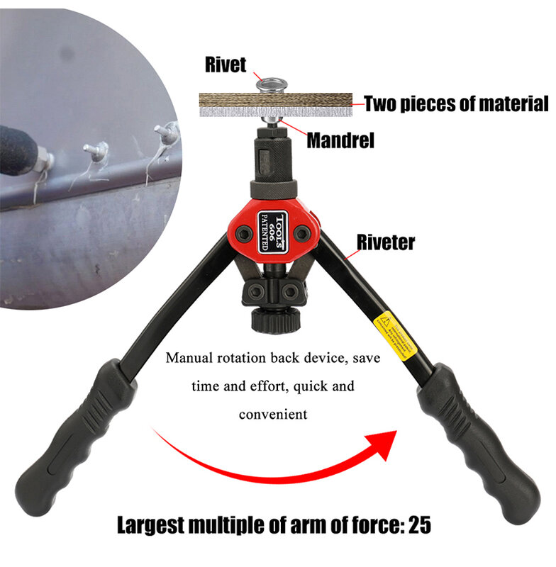 SUBAO-remachadora manual de doble enchufe, herramienta para tuercas de remache, 605, 606, m3 / M4 / M5 / M6 / M8 / m10nut