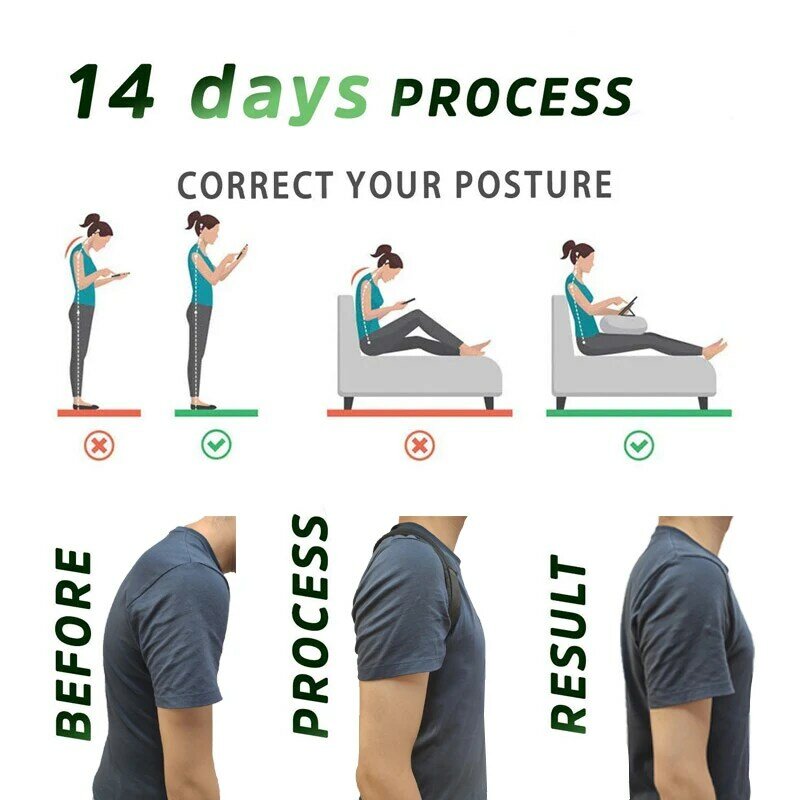 Back Adjustable Posture Corrector Belt Clavicle Spine Men Women Workplace Outdoor Upper Back Shoulder Lumbar Posture Correction