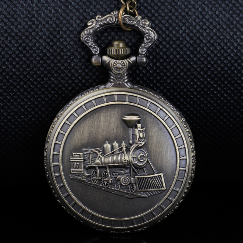 Винтажные кварцевые карманные часы с откидной крышкой и поездом, мужские и женские часы с белым циферблатом и подвеской на ожерелье, подарок