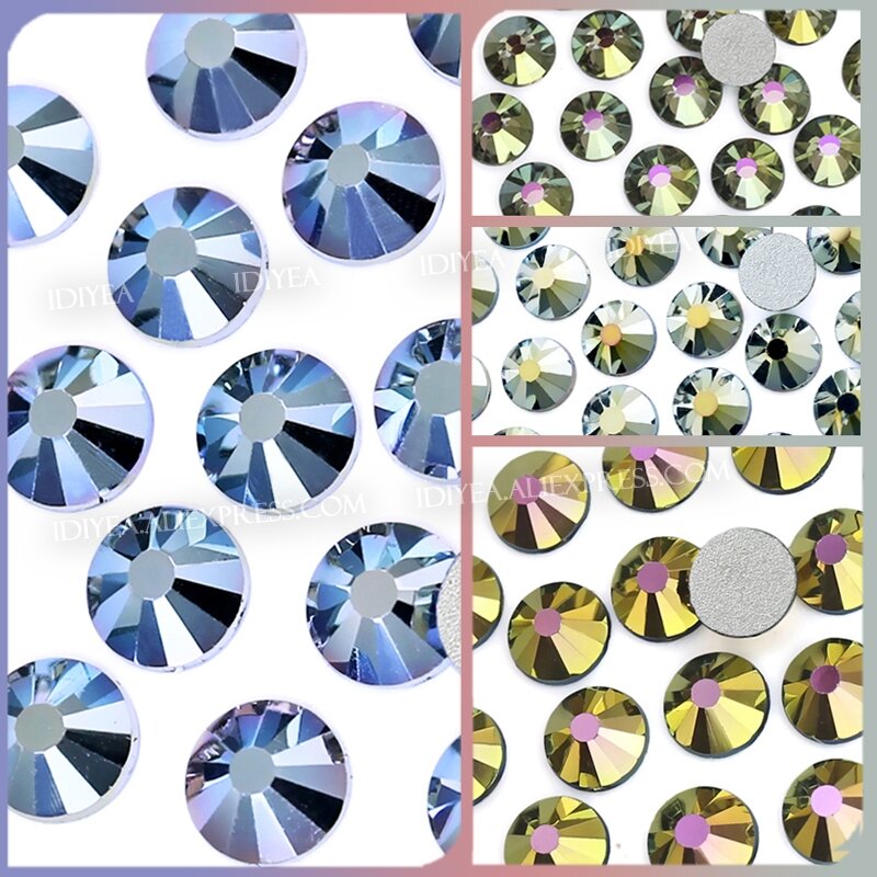 Nowe kolory nie naklejane kryształki błękitne niebo błyszczące brązowe dla 3D paznokci cekiny kryształowe szkło strass glitters do manicure dekoracja
