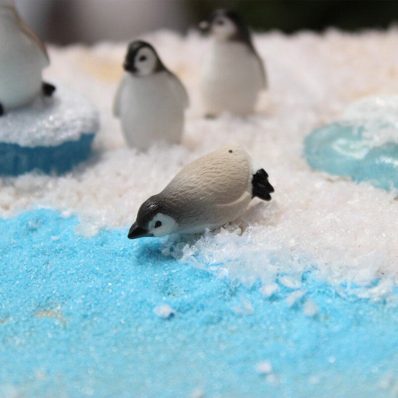 Baiufor Diy Mini Penguin Iceberg Afdichting Model, Winter Figuur, Miniatuur Beeldje Speelgoed Voor Kinderen Verjaardagscadeau Woondecoratie