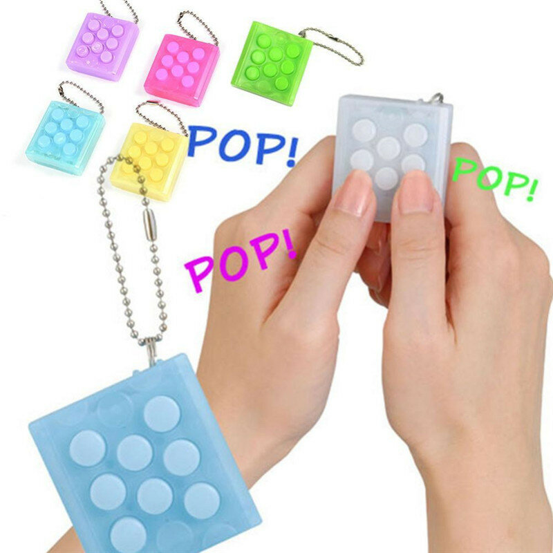 لعبة جديدة صغيرة لخفض الضغط من Puchi مكونة من 6 ألوان لفافات من الفقاعات والبوب التي لا نهاية لها سلسلة مفاتيح لتخفيف الضغط والضغط للأطفال