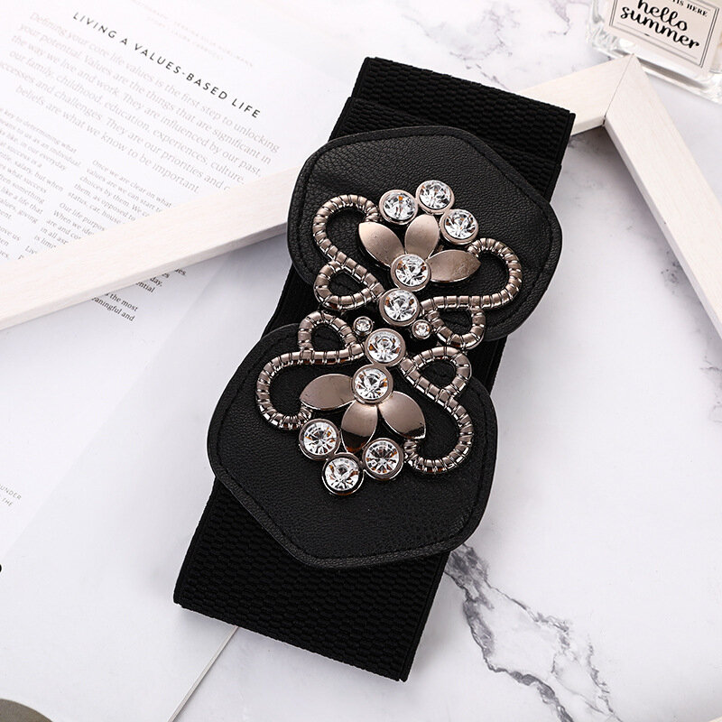 Selo de cintura estilo coreano, saia de vedação vestido com diamante