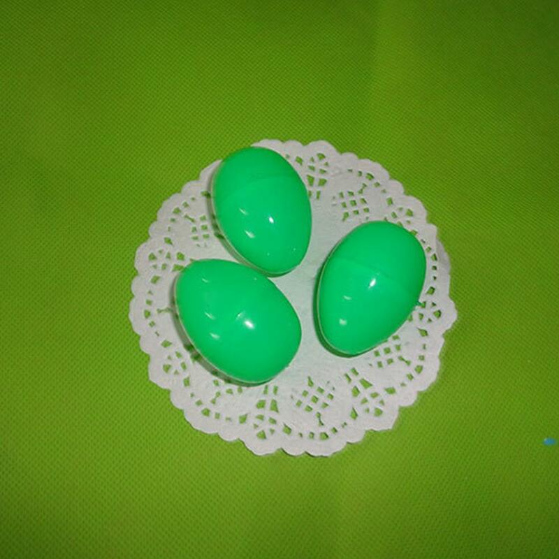 Kuulee 12 pcs 내구성 플라스틱 밝은 다채로운 오픈 부활절 달걀 모듬 된 색상 휴일 장식 6 cm