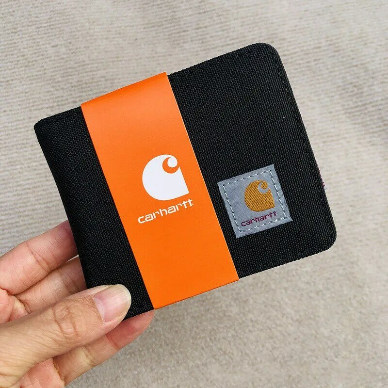 Unisexe Oxford tissu portefeuille affaires porte-carte mode pochette décontracté court sac à main