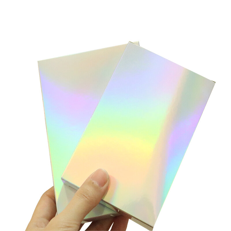 10PCS Holographicฟอยล์กล่องเลเซอร์กล่องกระดาษของขวัญกล่องเงินเครื่องสำอางบรรจุภัณฑ์Party Favorกล่องขนมแต่งงานกล่อง