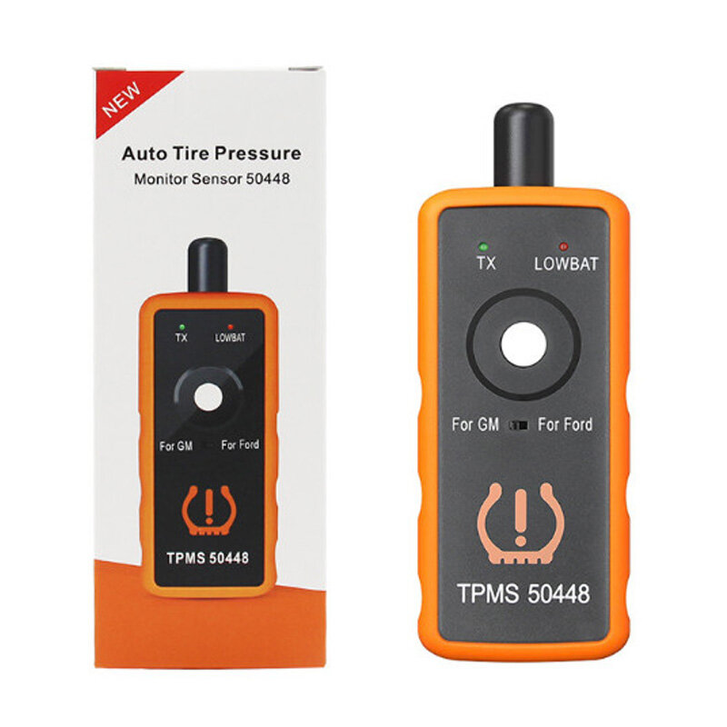 Tpms 50448 2 em 1 função super dupla, suporte para g m, sensor de monitoramento de pressão de pneu de carro e caixa colorida