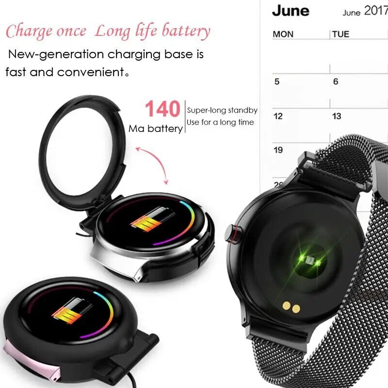 Reloj inteligente H5 para mujer, Monitor de ritmo cardíaco y presión arterial, rastreador de Fitness IP67, Fanshion impermeable, deporte, reloj inteligente