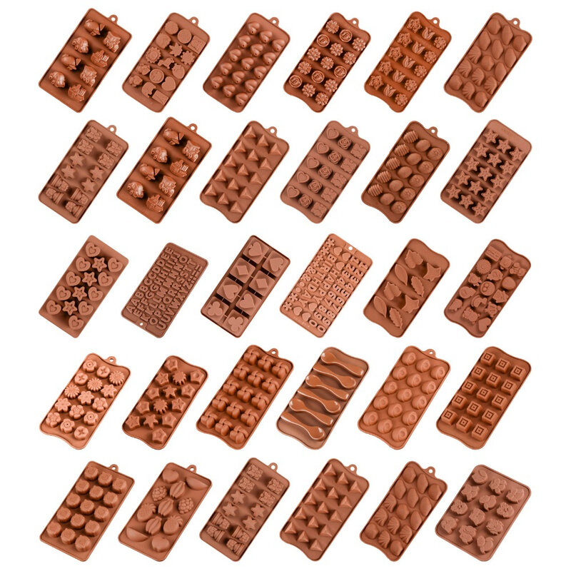 DIY silikonowe foremki do czekoladek 22 kształty fondant czekoladowy narzędzia do pieczenia ciasta non-stick foremki do ciasta galaretki i cukierki 3D kształt formy