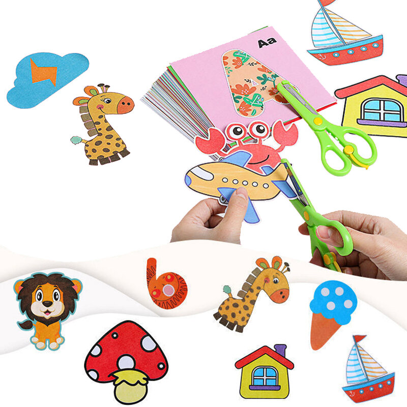 Desenhos animados cor papel corte brinquedos, Artesanato DIY crianças, Papel de artesanato animal, Arte aprendendo brinquedo educativo