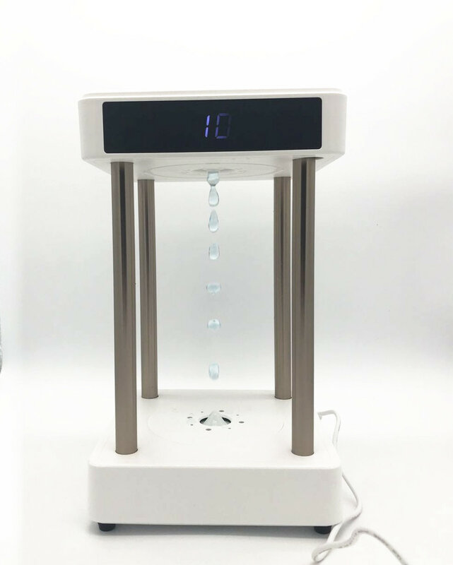 Air Purifier with Anti-Gravity Time Water Droplet Hourglass Filterless Air Purifier