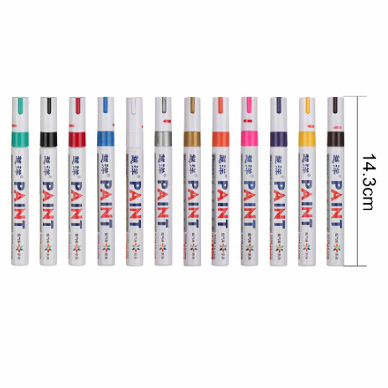 12 pçs/set 12 cores caneta marcador de borracha à prova dwaterproof água branca tinta permanente para material escolar papelaria escritório