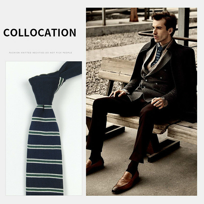 Matagarda-Corbata de lana para hombre, corbata estrecha de 6CM, vestido de boda a rayas, camisa de Gravata, accesorios, ropa Formal