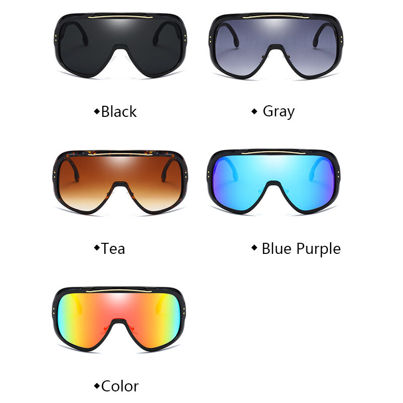 Emosnia-gafas de sol clásicas de gran tamaño para hombre y mujer, lentes de sol de una pieza, diseño de marca, a prueba de viento, Protección deportiva, Marco grande, UV400