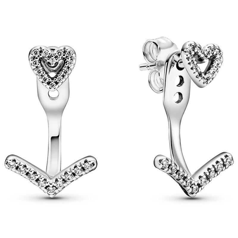 Nuovo orecchino popolare in argento Sterling 925 cerchi intercollegati piume spirituali orecchino a cuore a mano libera per regalo di gioielli da donna