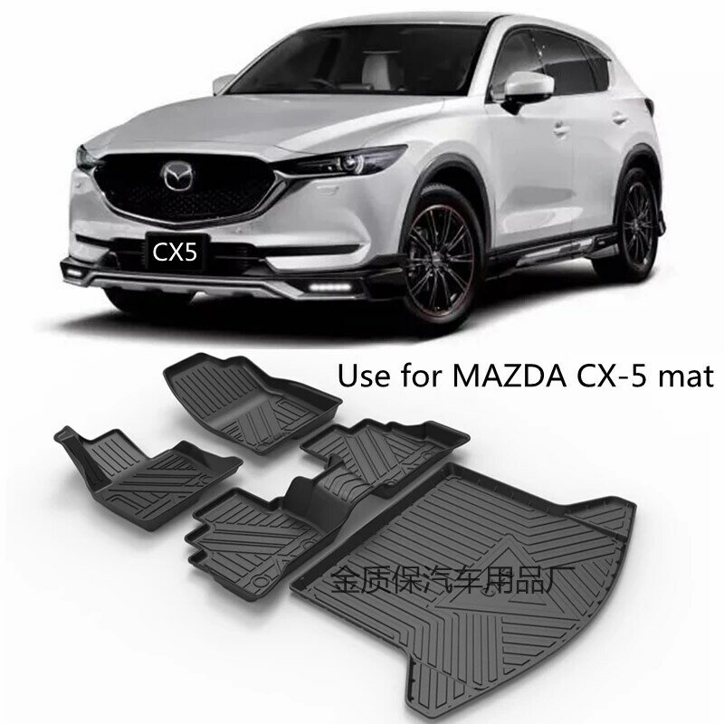 ใช้สำหรับ Mazda CX5 All-Weather TPO Floor Mat ทั้งชุด Trim To Fit สำหรับ Mazda CX5กันน้ำชั้น CX5 Trunk Mat