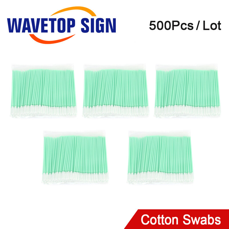 Wavtopsign-Bolsa de bastoncillos de algodón sin polvo, limpieza antiestática, q-tips para máquina láser de fibra, lentes de enfoque, protección de ventanas, 500 Uds.