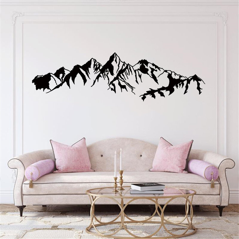 مجموعة جبال منحوتة الجدار ملصق لغرفة المعيشة غرفة نوم السرير خلفية الديكور الفن الشارات الباب ديكور ملصقات البلاستيكية
