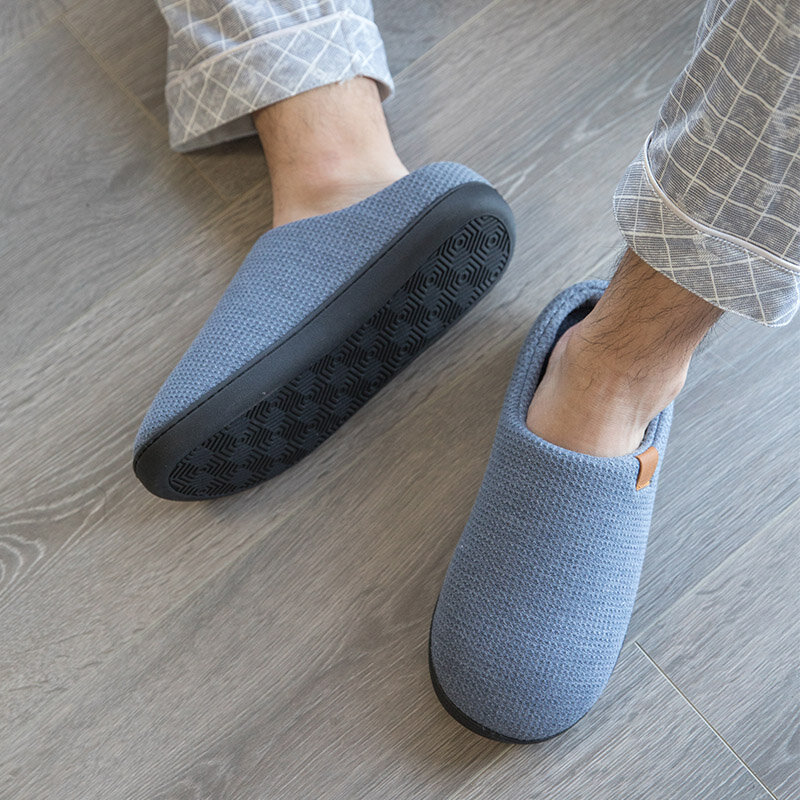Sandal Rumah Nyaman Sepatu Katun Pria Wanita untuk Musim Gugur Musim Dingin Sepatu Pasangan Slip-On Sandal Jepit Dalam Ruangan Slip-On Hitam Zapatos Hombre