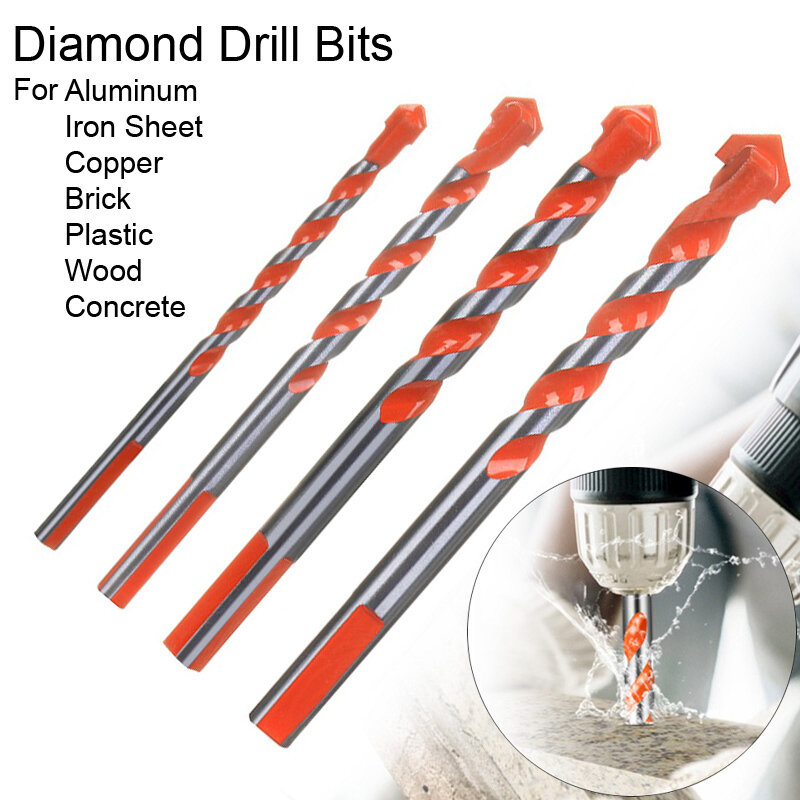 6mm-12mm ferramentas elétricas bocado de broca do diamante para a telha cerâmica concreta bocados de broca do metal broca redonda da pata perfuração concreta do furo da parede da broca